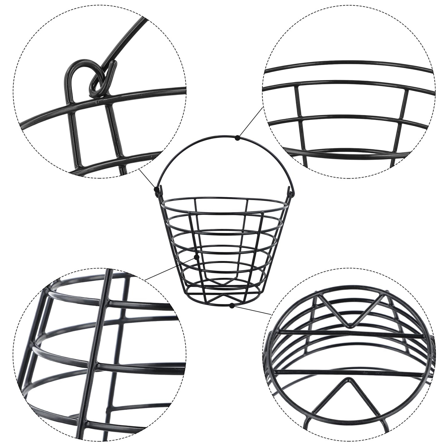 Roykaw Golf Ball Basket Bucket Container for 50 Balls,with Handle,Built to Last/Easy to Organize