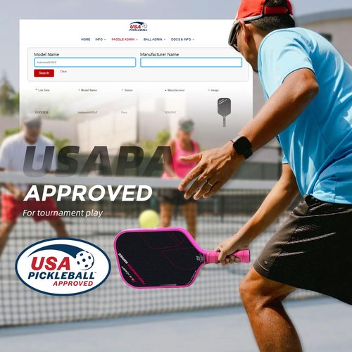 AKS Performance Series Pickleball Paddle - Toray T700 Carbon Fiber Surface, 16mm Polymer Core, High Control & Spin, USAPA Approved - Pink