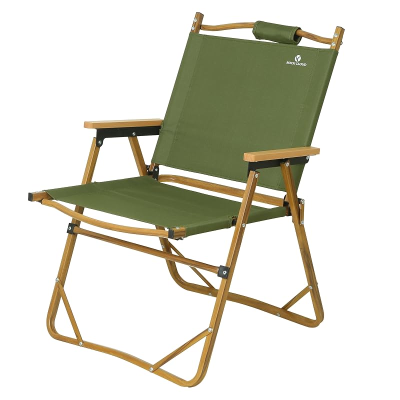 Rock Cloud Green Large Portable Folding Camping Chair with Aluminum Frame 265 lb
