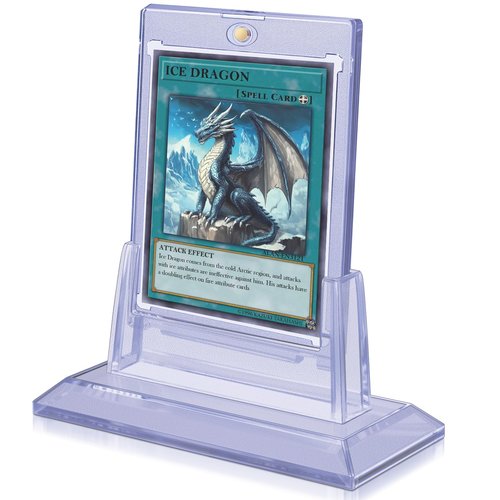 Magnetic Card Holders for Trading Cards, 35pt Acrylic Baseball Card Holders Display Case Fit for Sports Cards, TCG MTG Cards, Hard Plastic Card Protectors with Card Stands (1 Holder & 1 Stand)