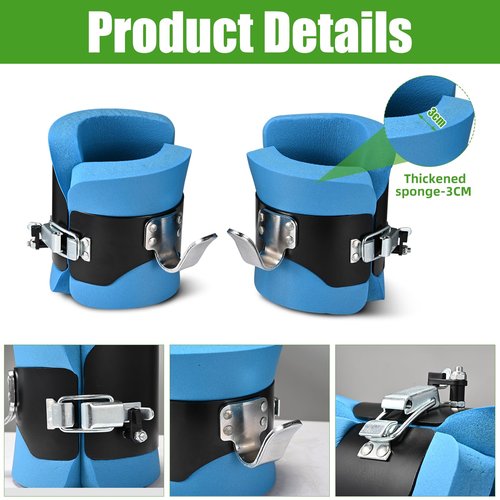 ZGROCK Anti Gravity Inversion Hang Up Boots Inversion Boots Gravity Compression Relief Exercise Recovery with 2 Meter high Intensity Band (Blue)