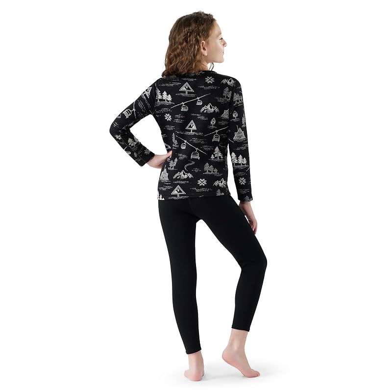 Smartwool Kids' Classic Thermal Merino Base Layer Crew – Black, Small