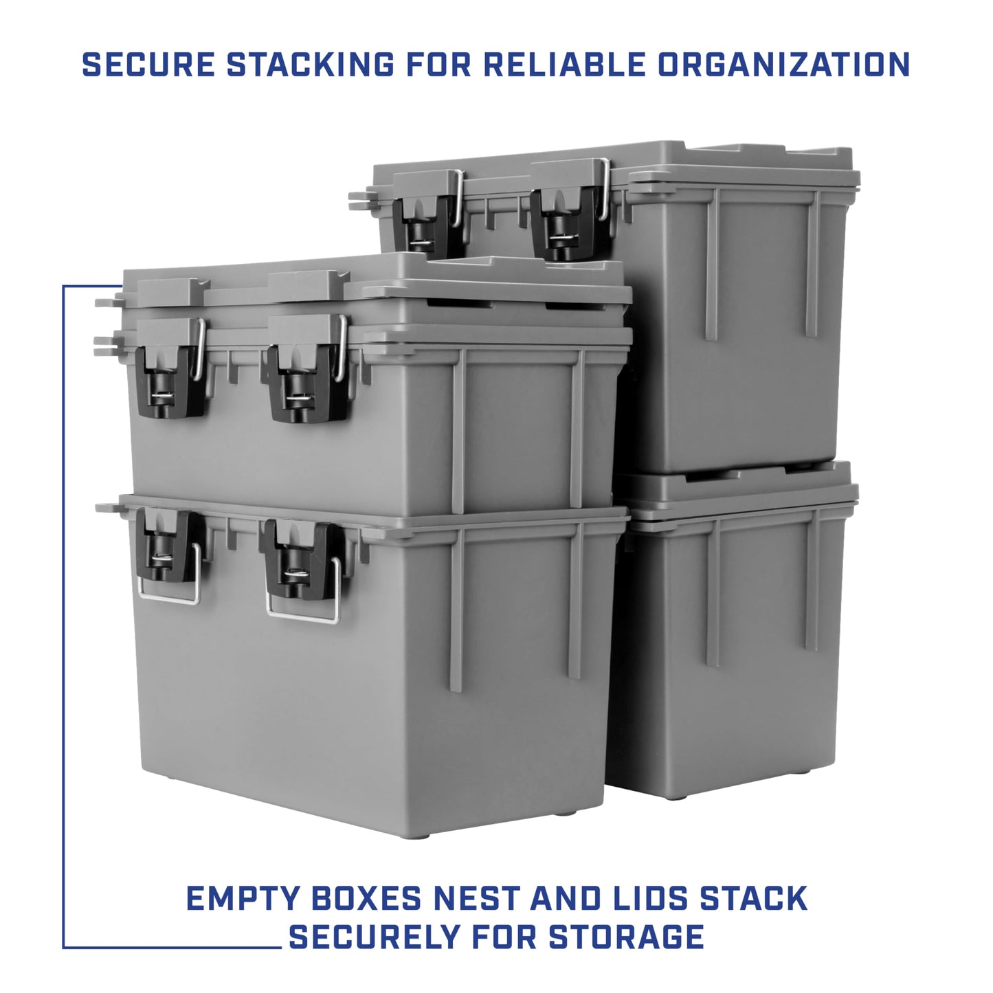 Sheffield 12766 XL Storage Bins With Lids, Stackable Storage Bins, Lockable Containers with Lids, Plastic Containers for Home, Classroom, and Dorm