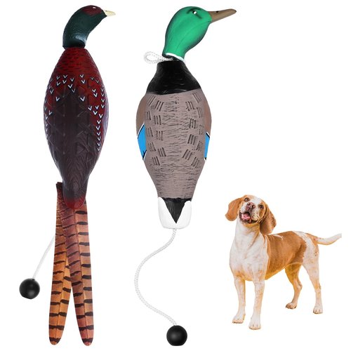 FIONUPI 2Pcs/3Pcs Duck Dummy Dog Pheasant Toy for Outdoor Training Tools Duck Bumper Retriever Dead Dummy Floating Mallard Recognition Trainers Toy (2)