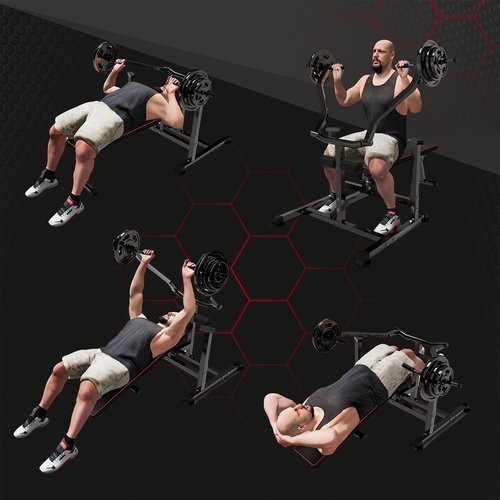Oneofics Chest Bench Press Machine, Home Gym Workout Bench Equipment with Independent Converging Arms, Adjustable Flat Incline Bench for Chest, AB Workouts, Shoulder