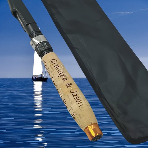 Personalized Fishing Pole Gifts, Custom Engraved Fishing Rod,Compact Spinning Rod for Freshwater, Saltwate, 6ft Carbon Fiber Travel Rod (51cm)