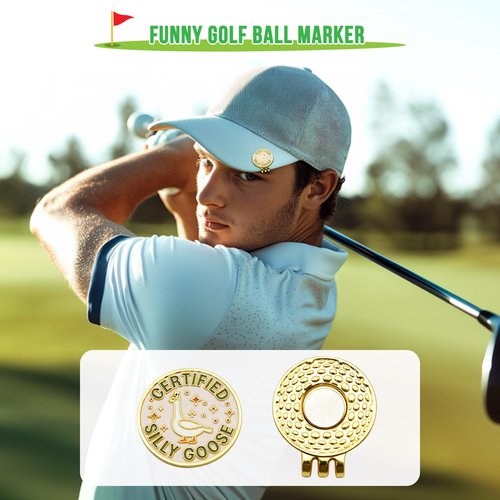 WUSUTE Funny Goose Golf Ball Marker, Unique Magnetic Hat Clip for Golfers, Cool Golf Accessories for Men Women Golf Lovers