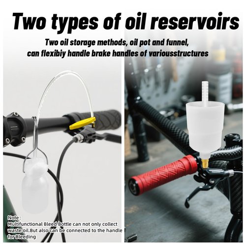 Brake Bleed Kit for Shimano, TEKTRO, TRP Hydraulic Disc Brakes, Bike Brake Bleed Kit with Brass Connector, 150 ML Mineral Oil Brake Fluid