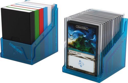 Gamegenic Bastion 100+ XL Deck Box - Compact, Secure, and Perfectly Organized for Your Trading Cards! Safely Protects 100+ Double-Sleeved Cards, Blue Color, Made