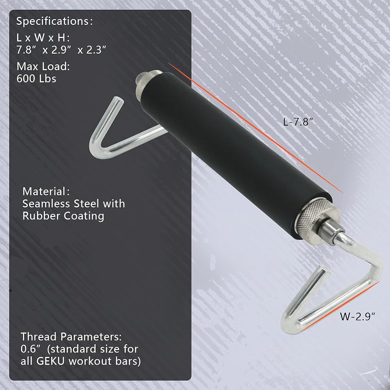 6.7" Short Handle Resistance Band Bar Attachment for GEKU FIT – Detachable Handles