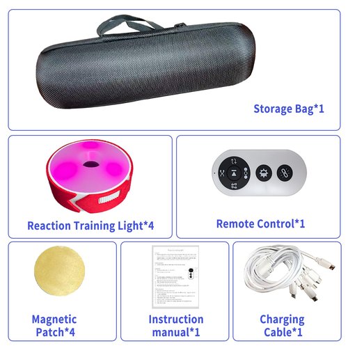VLBPCR 4Pcs/Pk Agile Reaction Training Lamp Set, Reaction Training Light Speed Agile Reaction Light Sports Equipment Quick Reaction Lights Enhancing Speed and Agility Tools