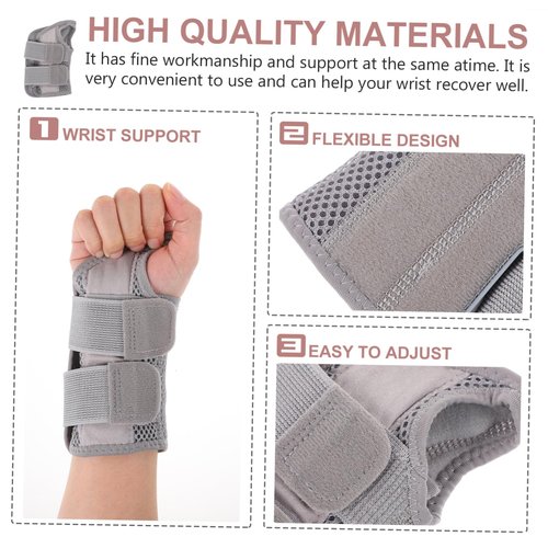 PartyKindom 1Pc Wrist Brace Support Strap for Sports Ergonomic Design for Basketball Lightweight Elastic for Men and Women Right Hand Grey