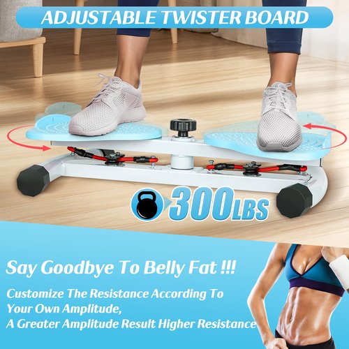 Waist Twist Board for Exercise, Waist Twisting Machine, Core Twister Machine for Women Men Belly Fat Loss, Noiseless Ab Twister Board for Home Gym Pilates Equipment (Blue)
