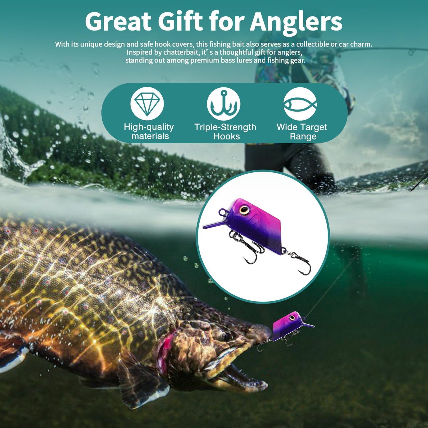 TRCOLEHOND Handcrafted Floating Fishing Lures 8g Glide Bait, Bass Lures with Rattle Sound, DIY Fishing Bait Gift for Anglers
