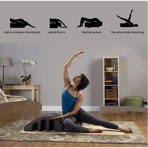 Pilates Spine Corrector Wedge, Detachable EPP Arc Foam Massage Table, Back Pain Relief, Balance Core Strengthening and Stretching