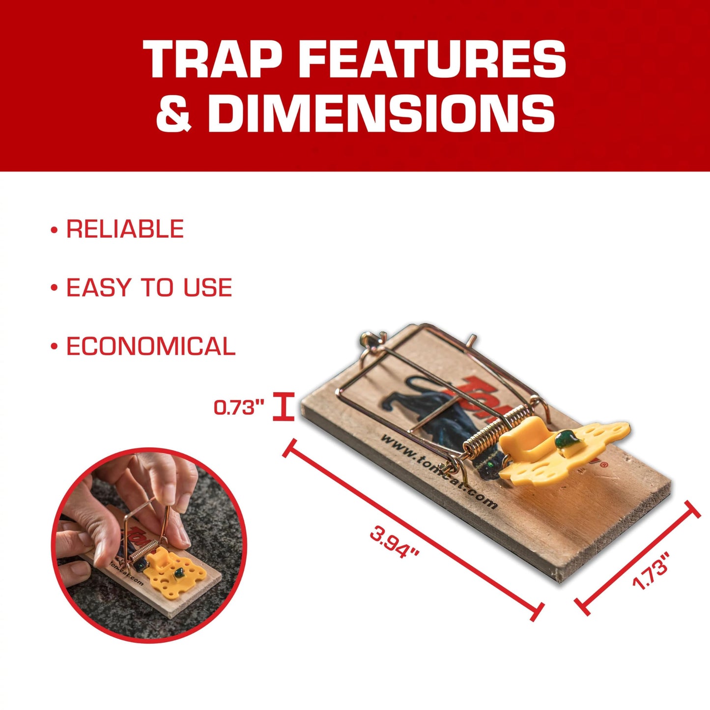 Tomcat Mouse Traps (Wooden), 4 Count Pack of 12