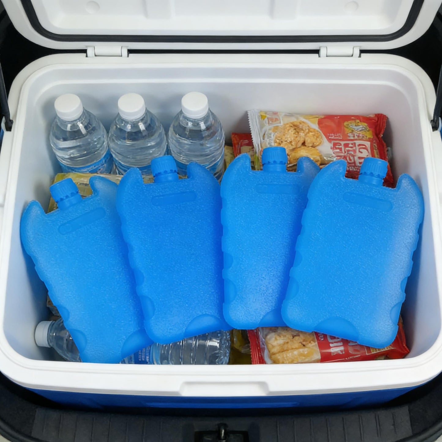 MHFOOU Ice Packs for Air Conditioner, 4PCS Reusable Ice Blocks for Cooler for Cooler, Cooler Freezer Blocks Portable Cooler Freezer Boxes, 5.5 x 3.5 x 1 Inches