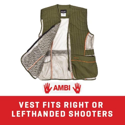 Allen Company Ace Shooting Range Vest with Moveable Shoulder Pad, Unisex - Shooting Apparel for Adults - Sizes M/L & XL - Olive/Tan