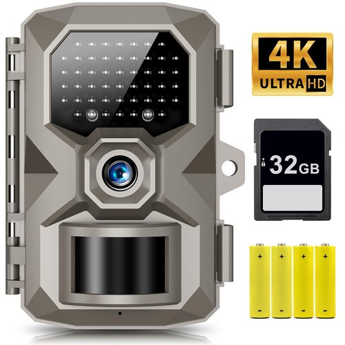 RIGDOO Trail Camera, 4K 48MP Trail Game Camera with Night Vision 0.1s Trigger Motion Activated, IP66 Waterproof Cam 130°Wide Angle with 48pcs No Glow LEDs for Outdoor Wildlife Monitoring