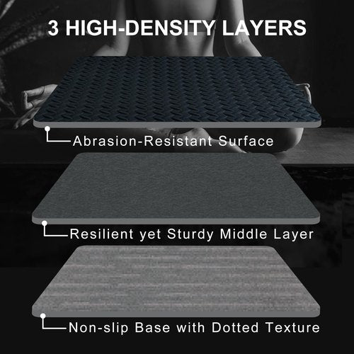 4ft x 6ft x 10mm Large Double-Sided Workout Mats for Home Gym - Non-Slip Foam Exercise Mat, Reversible Textured/Smooth Flooring for Yoga & Garage Use (black, 4 x 6 x 10)