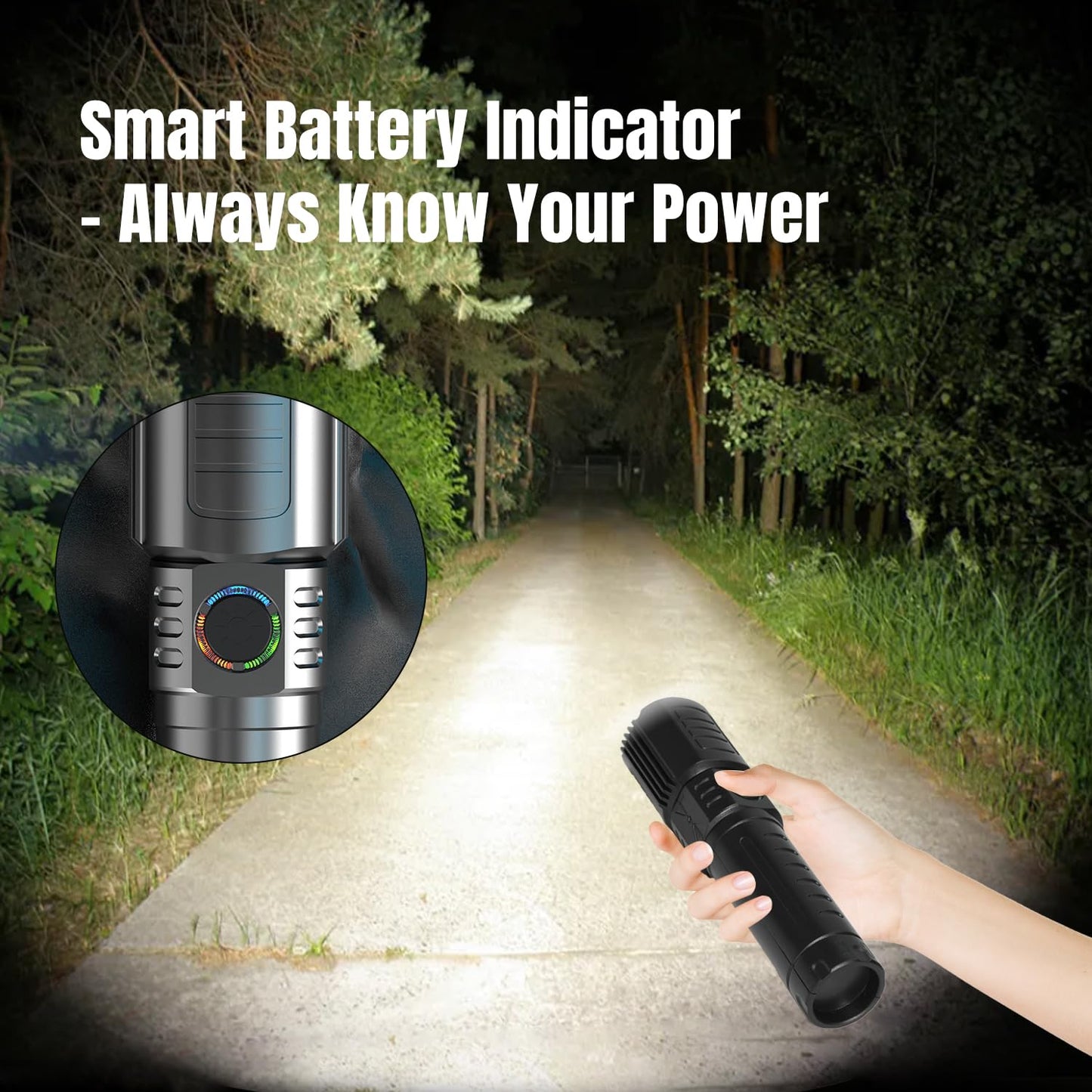 Puyinii LED Tactical Flashlight Rechargeable High Lumens 3 Modes 2 Pack