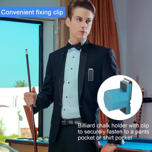 LAKE OF FIRE Chalk Holder for Pool Billiards with Octagonal Magnetic Closure Box – Compatible with All Round, Octagonal, and Square Shaped Chalks Blue