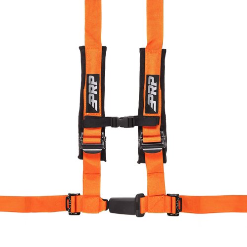 4 Point 2" Harness with 2-Inch Padding - EZ Adjusters, Removable Strap (Orange)