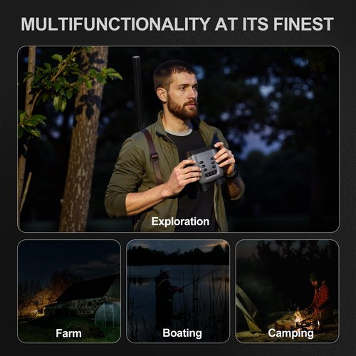 VisioGear Night Thunder X3 Night Vision Goggles – 4K AI Color Mode Night Vision Binoculars for Adults with 40MP Photo, 1384FT Range, 8X Zoom, 5000mAh Battery, 32GB Card, for Camping Hunting & Security