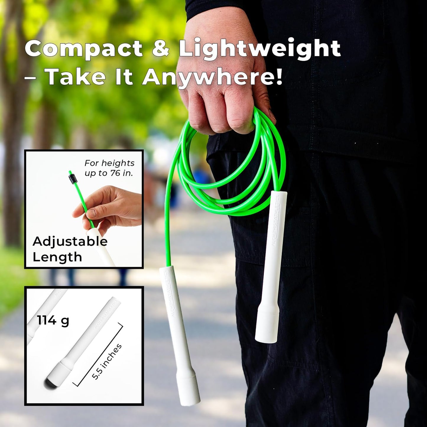 Jump Rope for Men and Women | Adjustable 10ft Skipping Rope | Freestyle/Speed Rope for Fitness, Cardio & Speed Training | Ergonomic Handles | 5mm Durable Cord | Tangle-Free