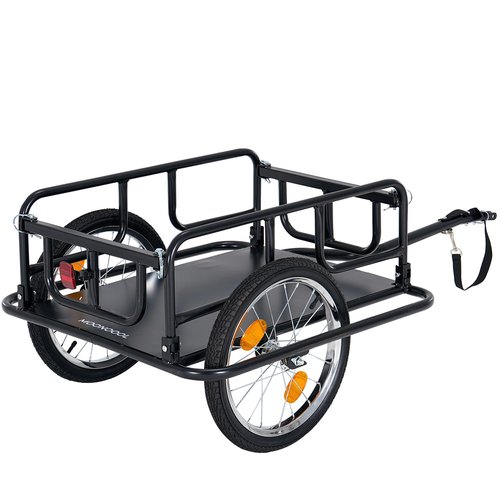H&ZT Bike Cargo Trailer, 176 lb Load Capacity, 16″×2.125″ Pneumatic Wheels, Quick-Attach Pin Release Hitch, Anti-Rust Steel Frame with Reflectors