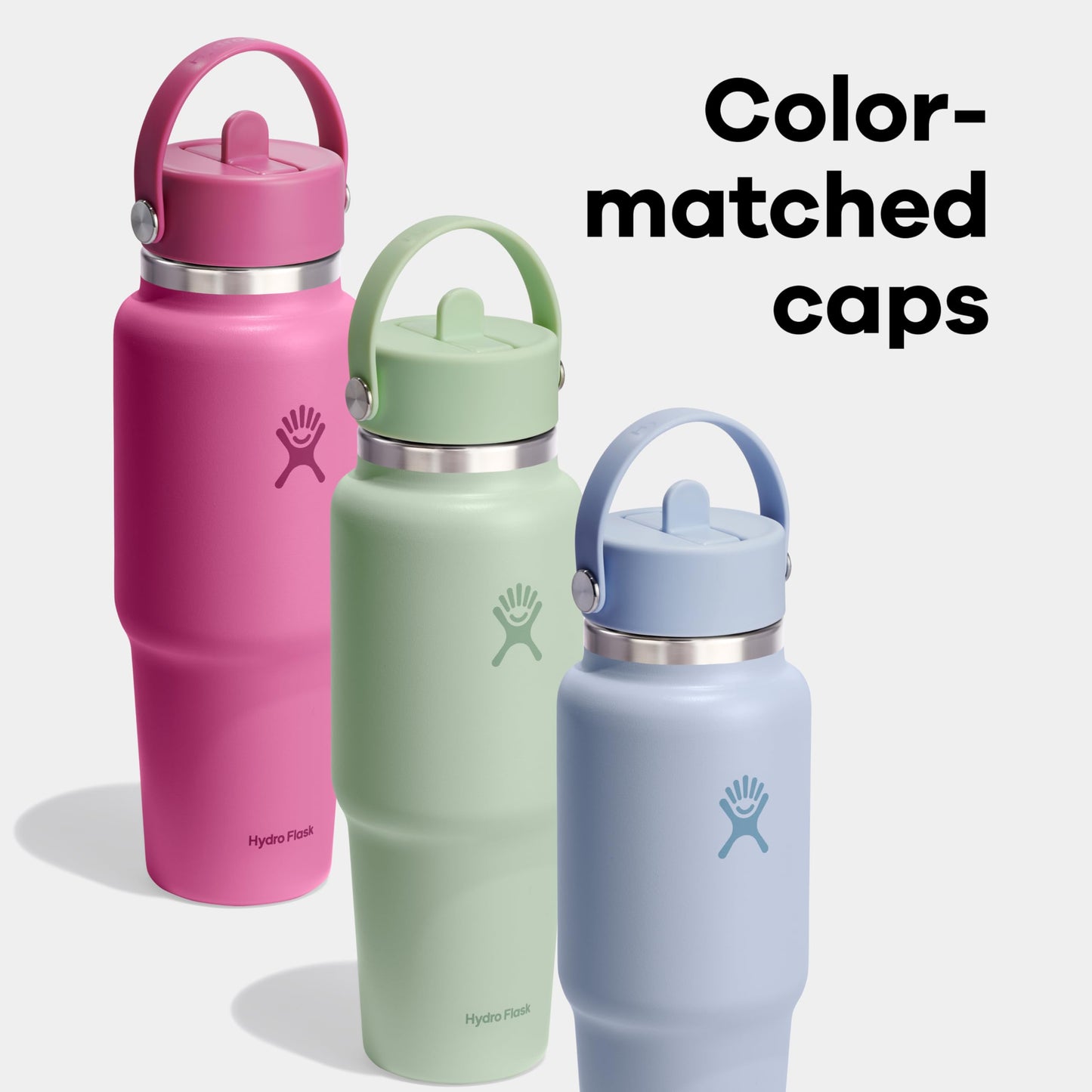 Hydro Flask Travel Water Bottle - Insulated Stainless Steel - Wide Straw Lid, Non Spill, Leakproof in 32 Oz Sandpiper