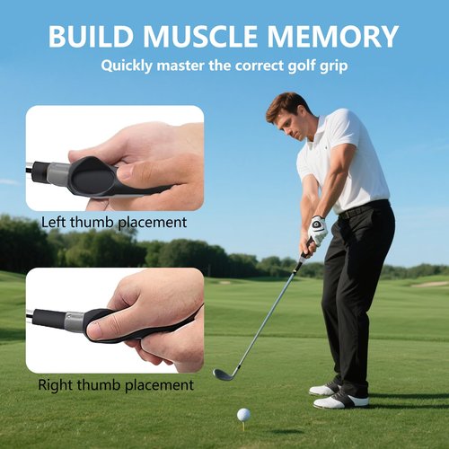 Golf Grip Trainer, Golf Training Grip, Golf Club Grips, Grip Trainer, Golf Grip, Attachment For Improved Hand Positioning On Golf Club (Grey)