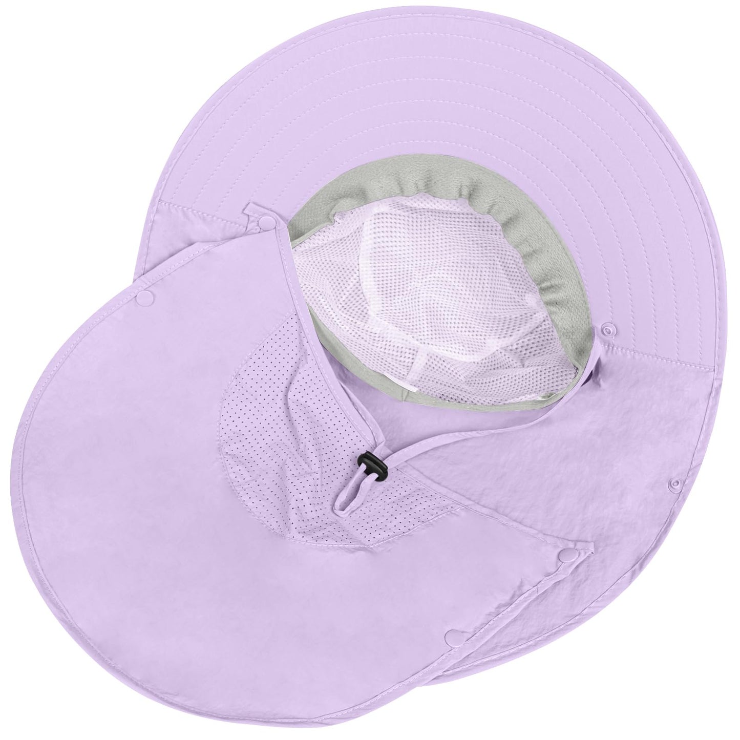 Rosoz Sun Hat for Men Women with Neck Flap,Wide Brim UPF50+ Fishing Hat with Detachable Face Cover Outdoor Sun Protection Hat