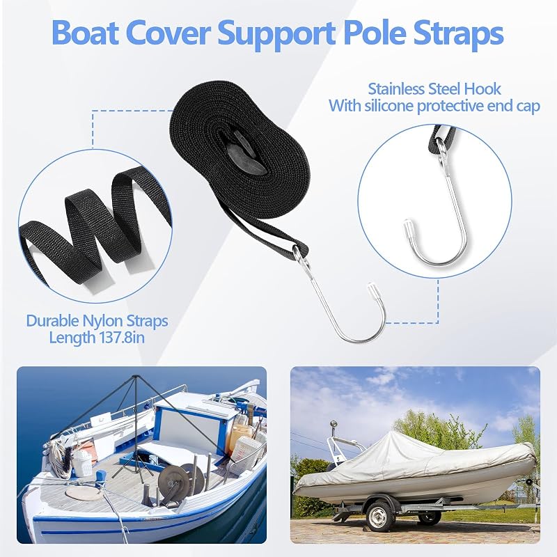 Boat Cover Support Pole 33-63in with 24in Tripod Base - Adjustable, Rust-Resistant Iron Alloy (1 Pack)