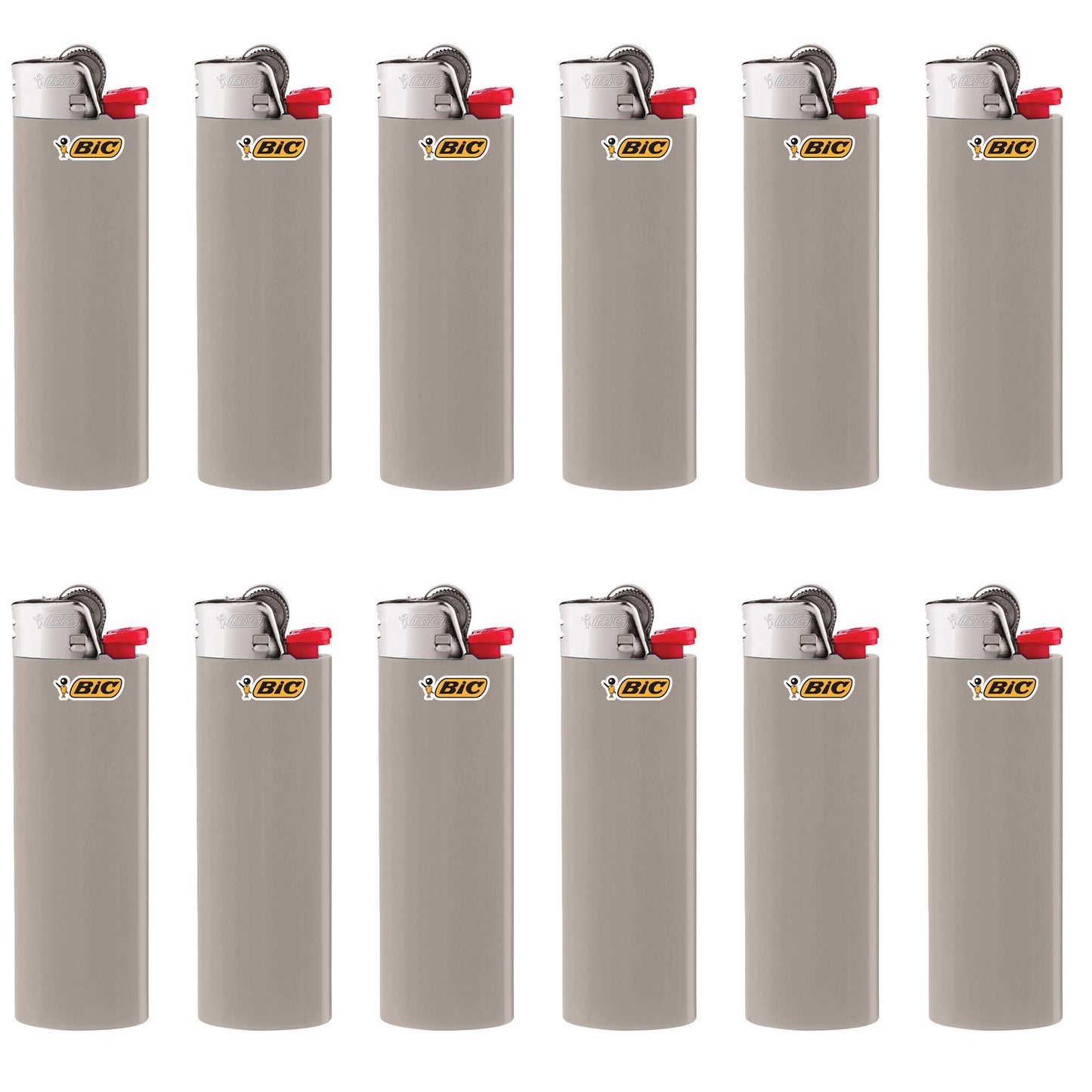 BIC Classic Maxi Pocket Lighter, Gray, 12-Pack (Packaging May Vary)