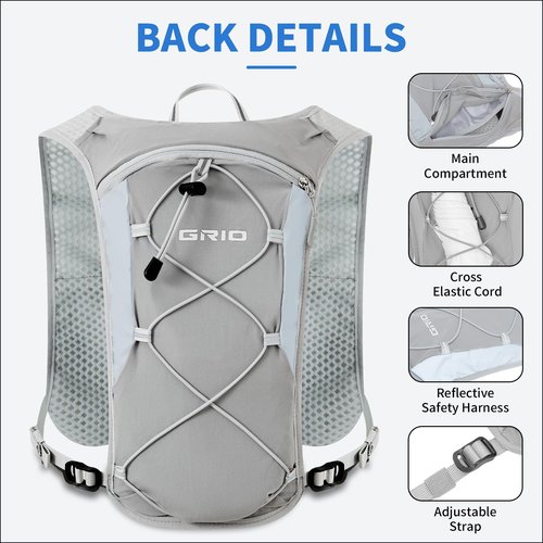 Running Hydration Vest, Lightweight Hydration Pack for Running Women Men, Water Vest with 1.5L Bladder, Adjustable Breathable Reflective for Runnning Trail, Marathons, Hiking, Cycling