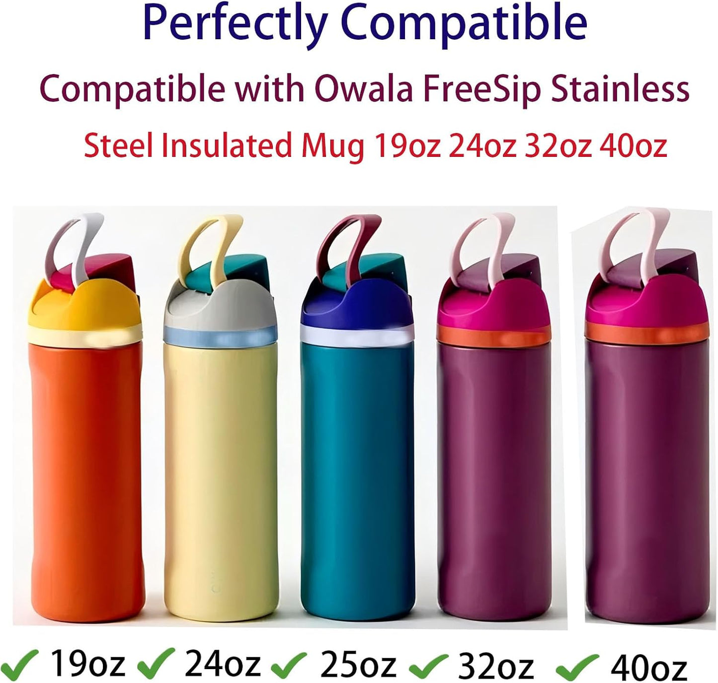 2025 New Upgrade Replacement Stopper Compatible with Owala FreeSip, Rubber Seal Replacement for Owala 19oz 24oz 32oz 40oz Bottle Mouth Cap(Grey)