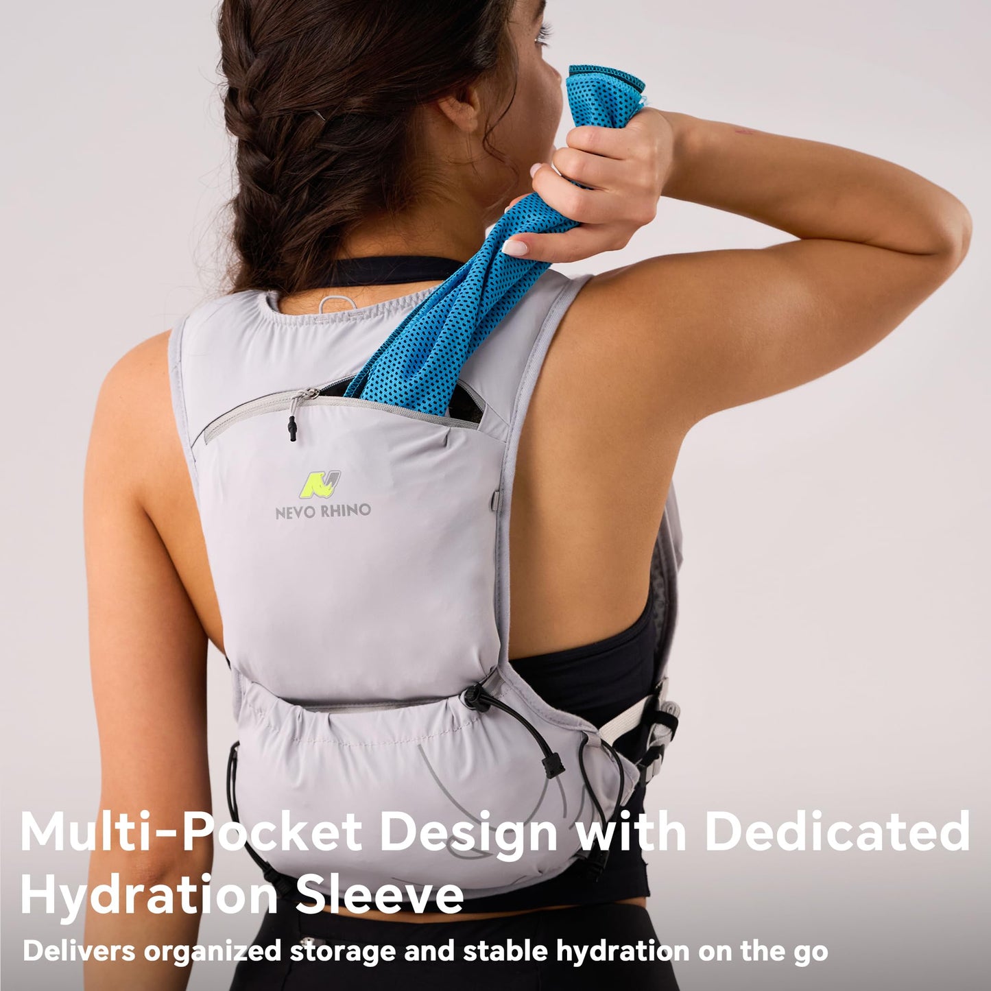 N NEVO RHINO Small Running Vest for Women, Lightweight Hydration Vest with Water Bladder 1.5 Liter, Hydration Backpack for Trail Hiking Cycling Jogging