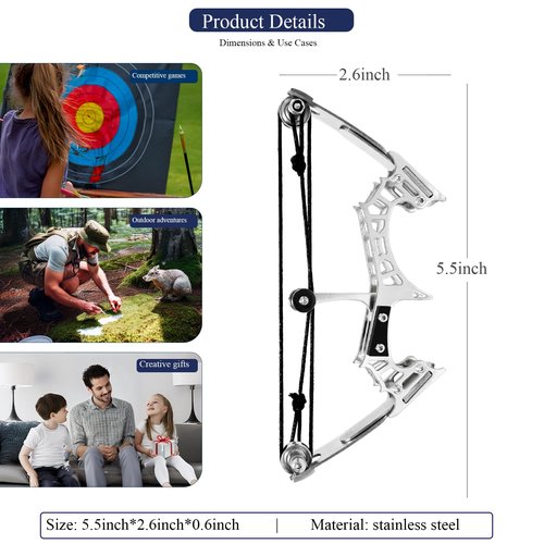 TIETHEKNOT 5.7”/5.8”/5.9”/6.0”/7.2”/9.9”/10.0” Archery Compound Bow and Arrow Set RH/LH Outdoor Sports Training Bow for Hobby Practice Entertainment Fun (6.0” – Black Hollow Bow)