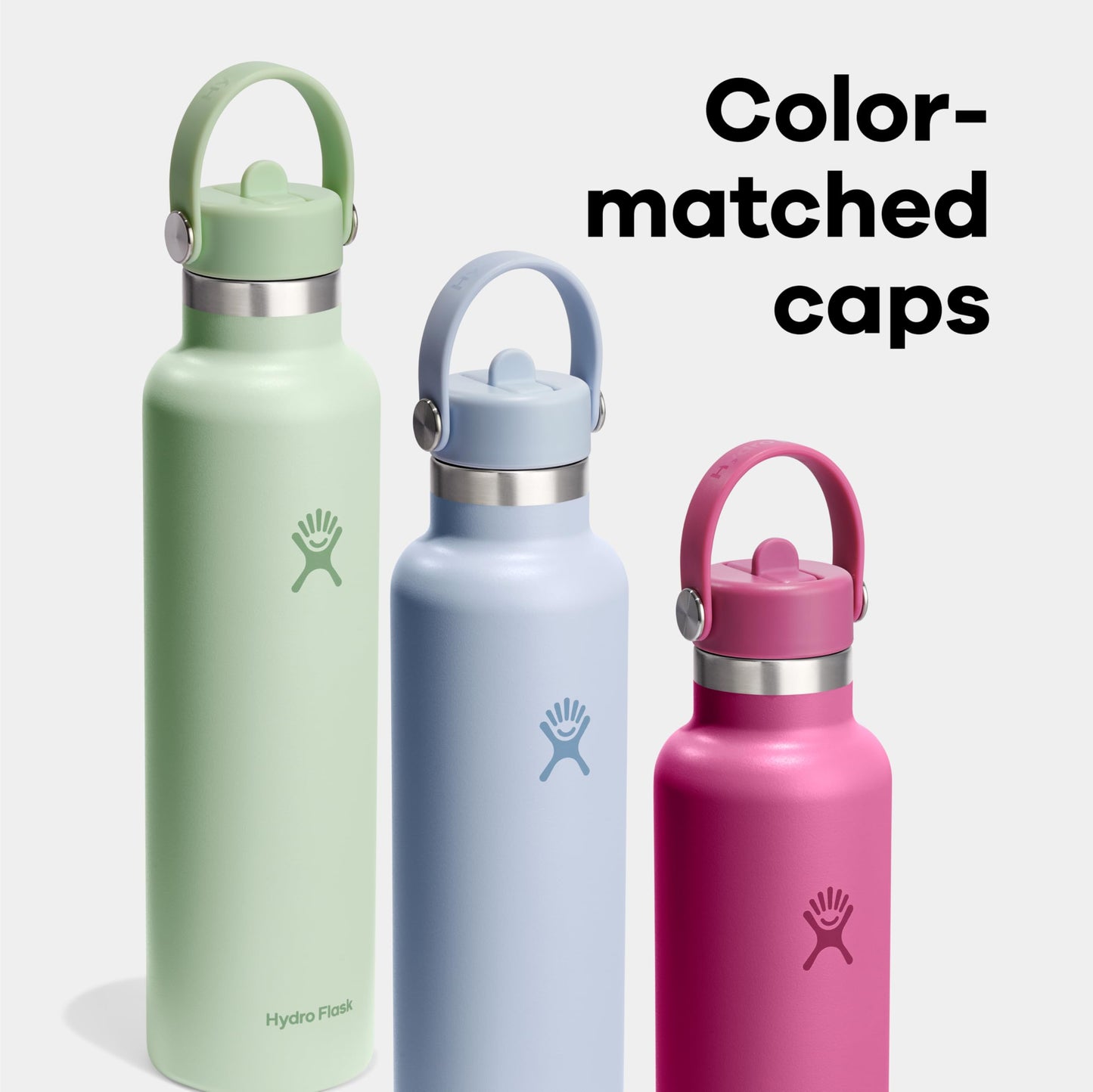 Hydro Flask Water Bottle - Insulated Stainless Steel - Straw Lid, Non Spill, Leakproof 24 Oz Agave Green