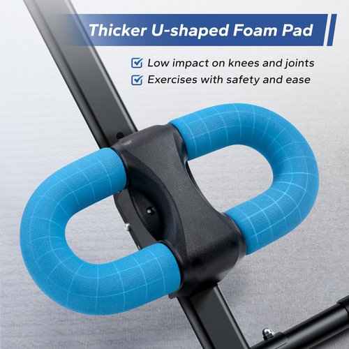 MERACH Ab Machine, Ab Workout Equipment, Adjustable Ab Trainer Machine for Abs Workout at Home Gym, Foldable, Knee Protection, Abdominal Trainer for Stomach Workout (Blue)
