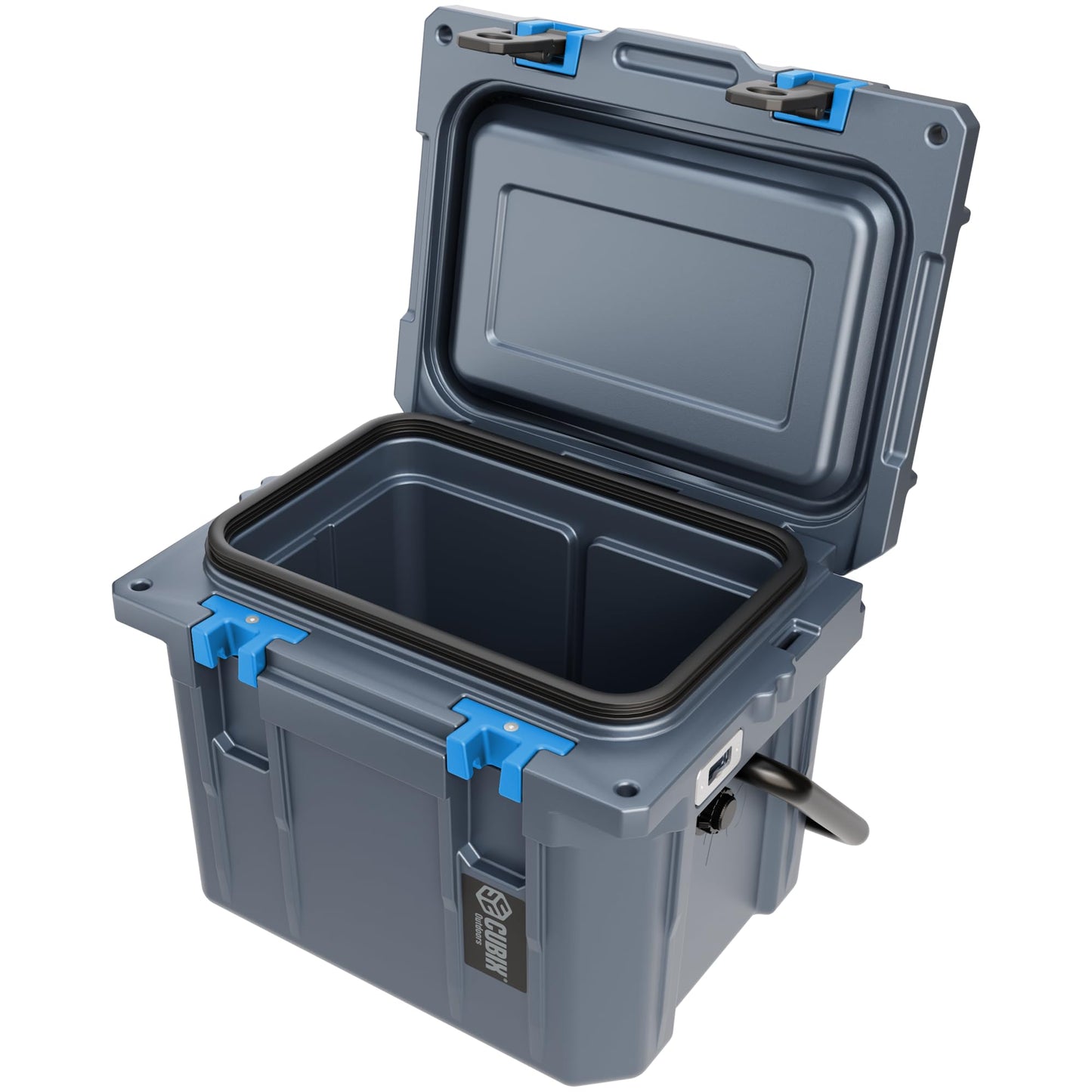 Cubix Outdoors, QuadraX 10QT Rotomolded Personal Small Cooler, Insulated Portable Hard Cooler Ice Chest, Holds Ice for 72 Hours for Outdoor Activities, 2 Built-in Cup Holders, Granite Grey