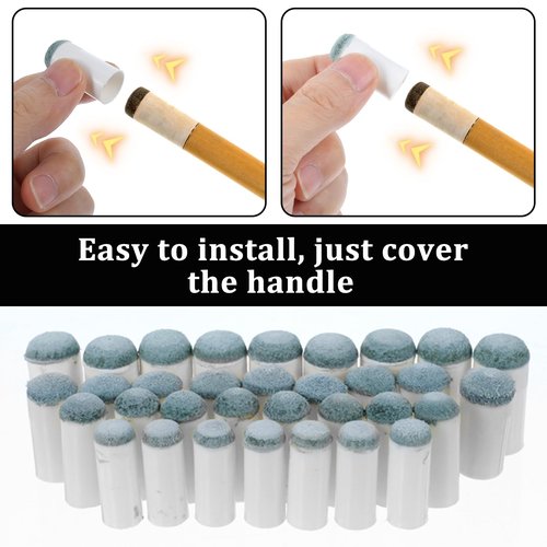 40 pcs Slip On Pool Cue Tips Shaper, No Glue or Tools Pool Stick Tips Replacement Kit, 4 Sizes Billiard Cue Sticks Tip Pools Table Accessories for Most Pools Snooker Cues 9mm/ 10mm/ 12mm/ 13m
