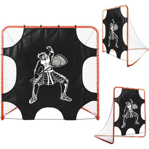 Sharellon Black Lacrosse Goal Shooting Target Fits Standard 6×6FT Lacrosse Goal Lacrosse Backstop,Lacrosse Net Shooting Target for Hitting Practice, Includes 12 Bungee Cords 7 Throwing Targets