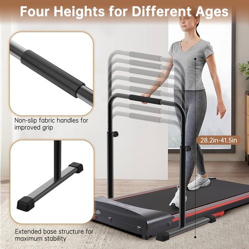 Adjustable Walking Pad Handle only, 19.7 inch Wide, 37.4 inch Max Height, Black