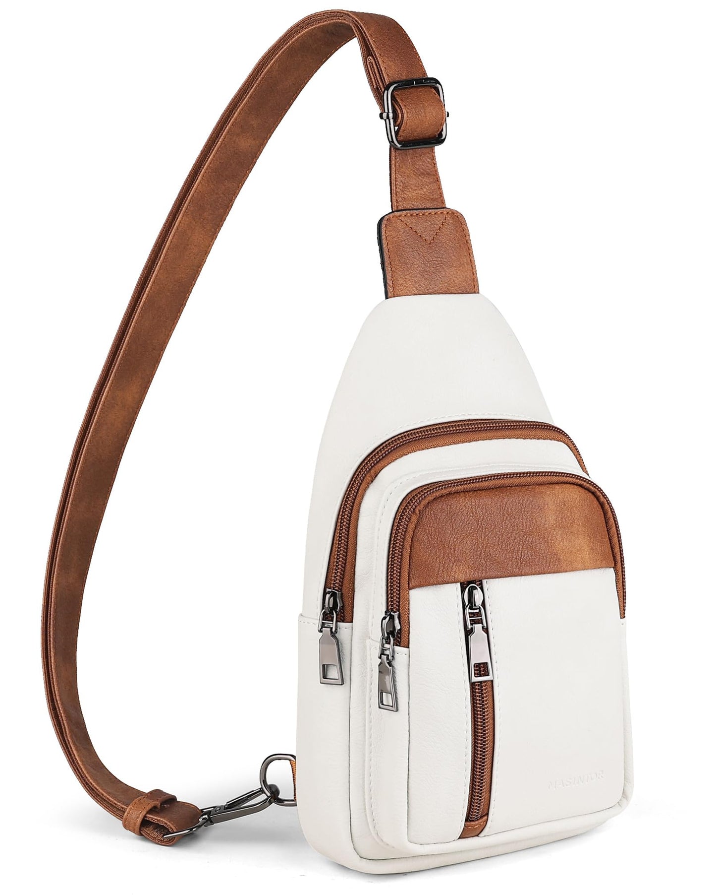 MASINTOR Sling Bag for Women, Crossbody Fanny Pack Sling Backpack, Beige