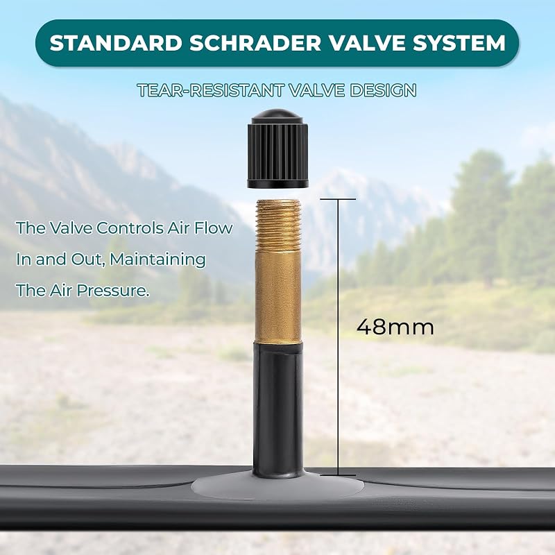 29x2.125-2.40 Bike Tubes with 48mm Schrader Valve – 2 Pack, Butyl Rubber