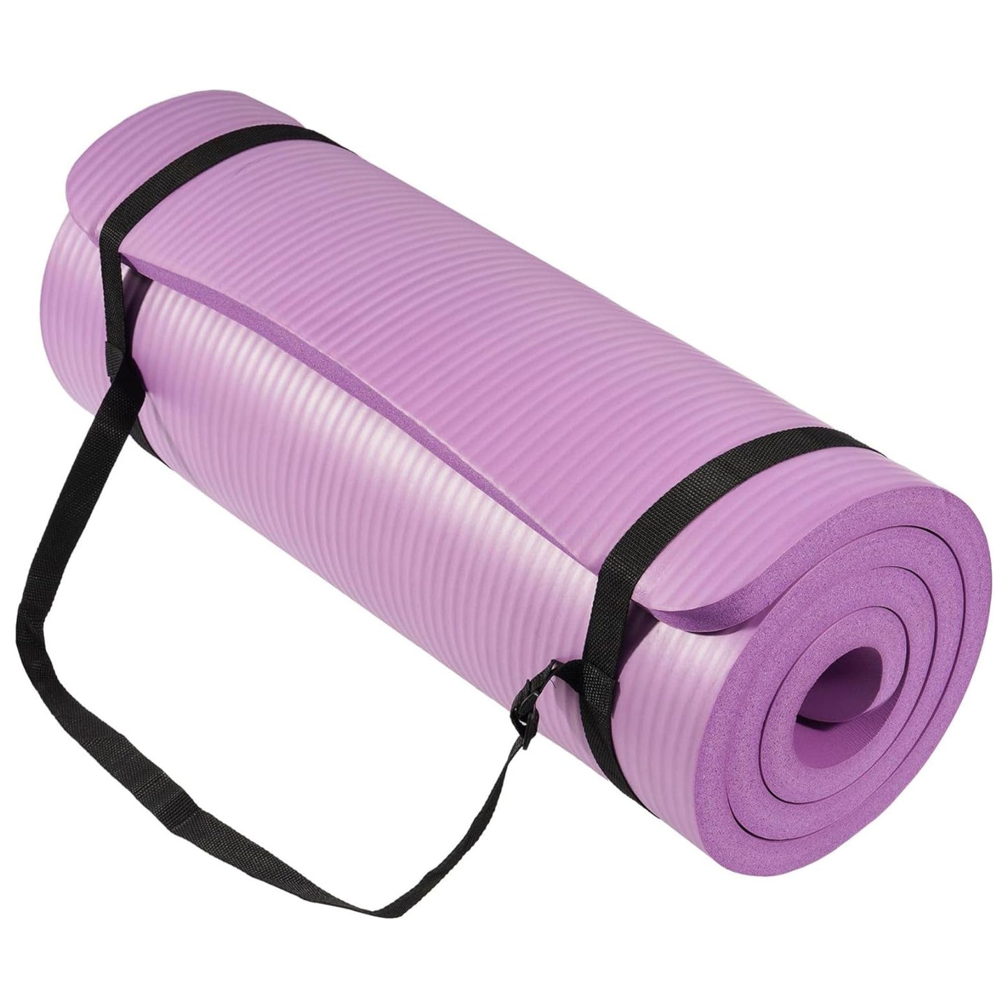 BalanceFrom Yoga Mat, 1 Inch Extra Thick High Density Exercise Mat, Anti-Tear Exercise Yoga Mat with Carrying Strap, Suitable for Various Yoga Exercises, Navy Blue