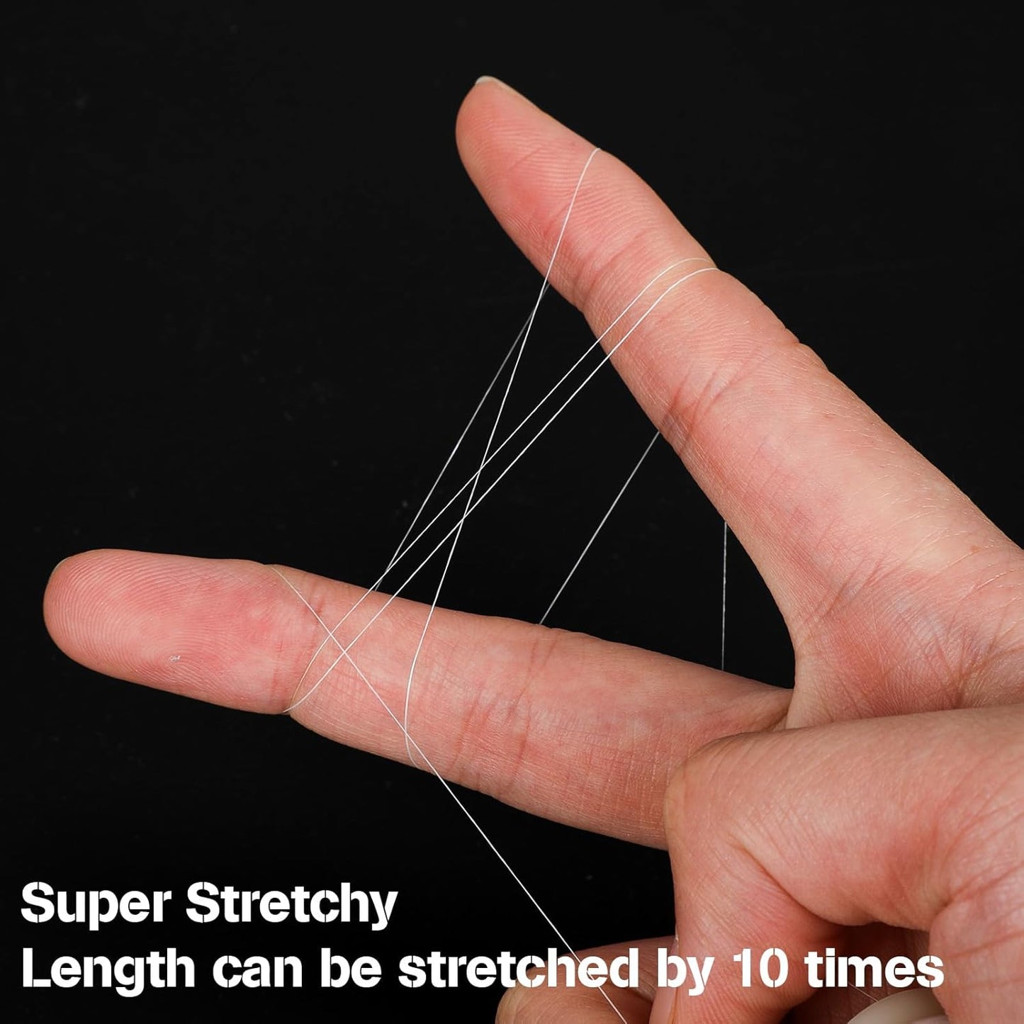 2 PCS Fishing Bait Elastic Thread Invisible Fishing Bait String Fishing Line 0.2mm Length 656 Feet per Spool No Knots Required Bait Keeper Stretchy Clear String for Salmon Sturgeon Catfish