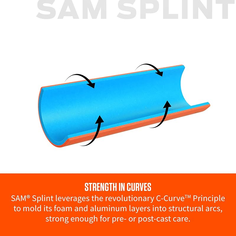 Small Flat Fold SAM Splint 9" x 4.25" - Moldable Aluminum Foam Immobilizer